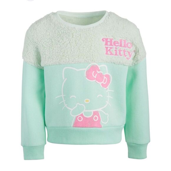 Hello Kitty Other - Toddler Girl Hello Kitty Long Sleeve Sherpa Fleece Pullover Sweatshirt Size 3T